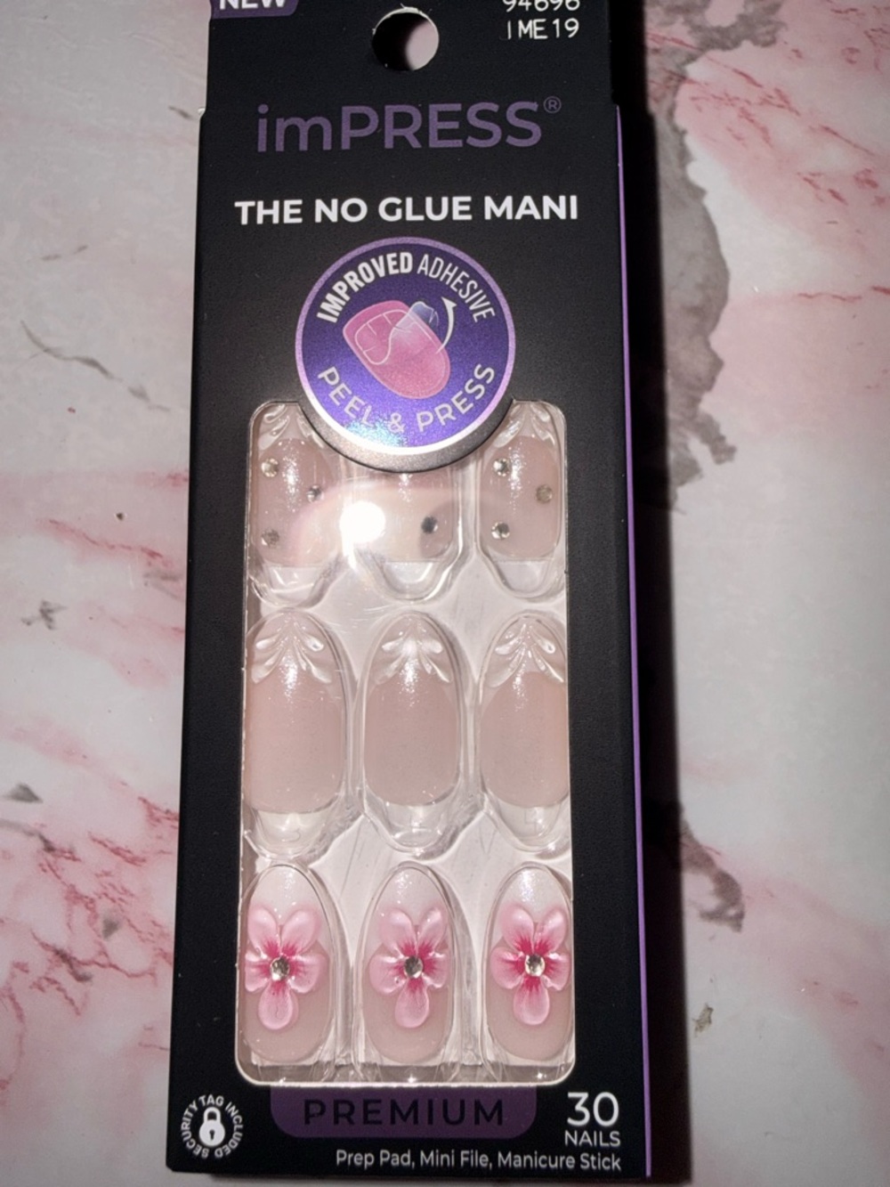 imPRESS Pink Floral No-Glue Press-On Nails